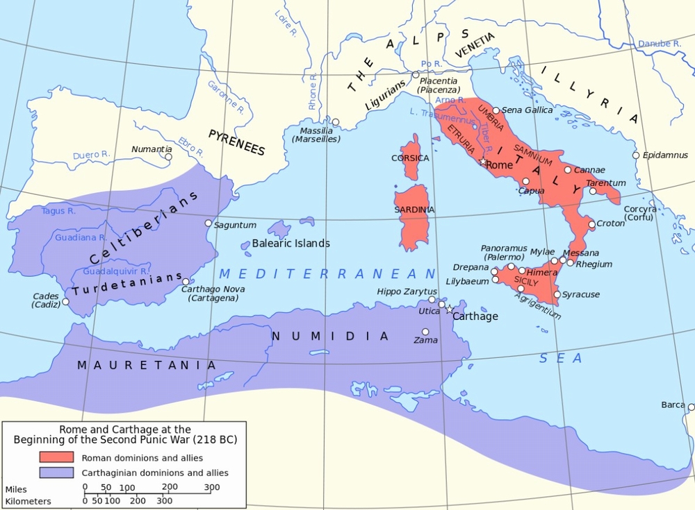 第二次ポエニ戦争の地図