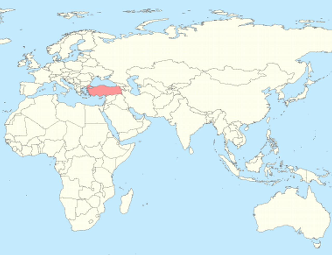 現在のトルコの地図